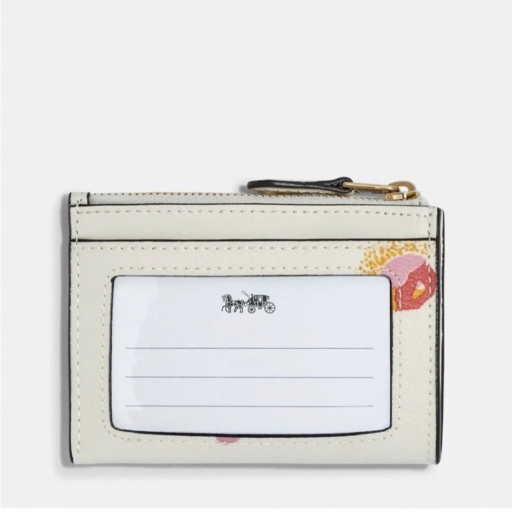 Coach Mini Skinny ID Case Small Wallet With Pop Floral Print